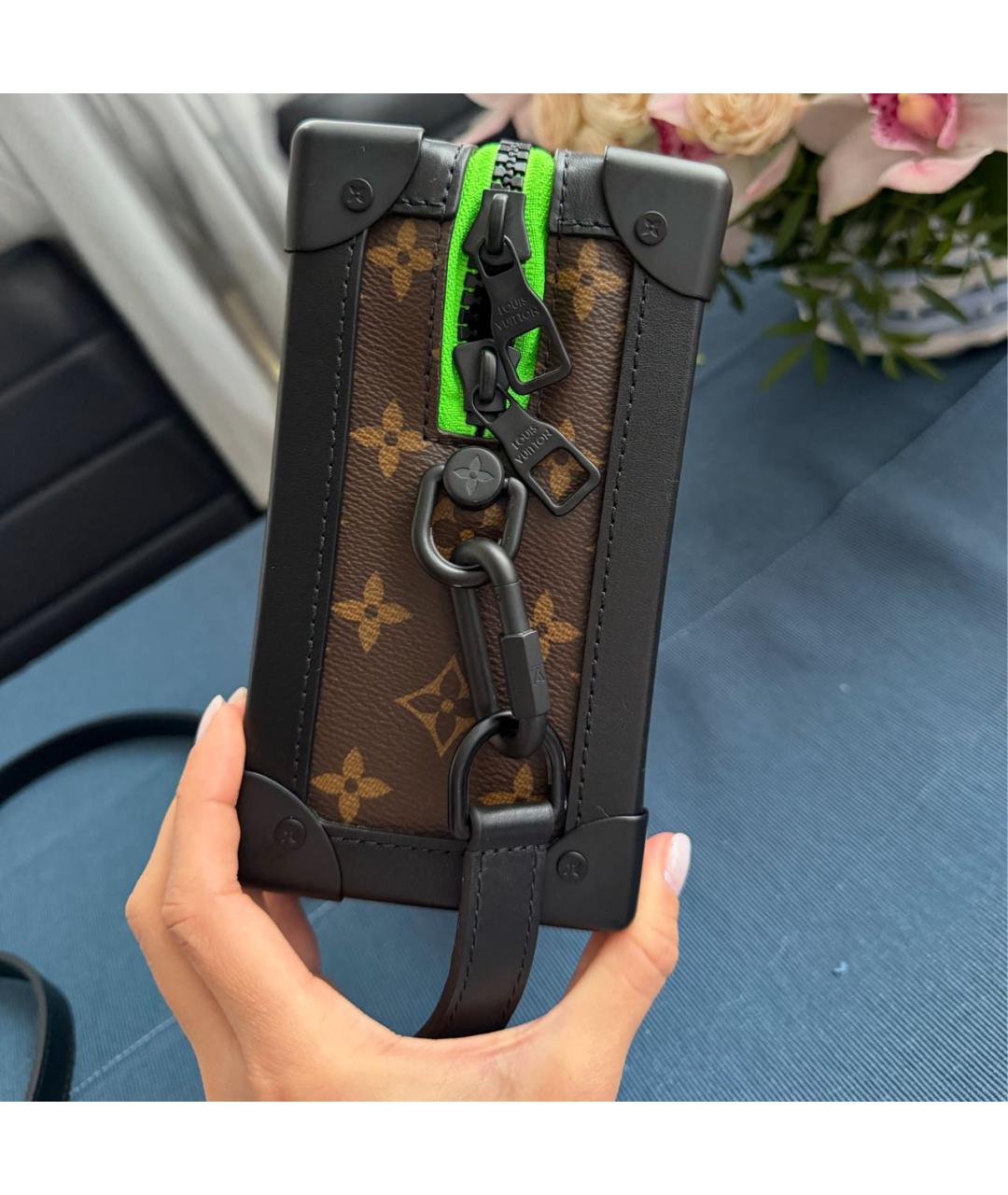 LOUIS VUITTON Коричневая кожаная сумка на плечо, фото 8