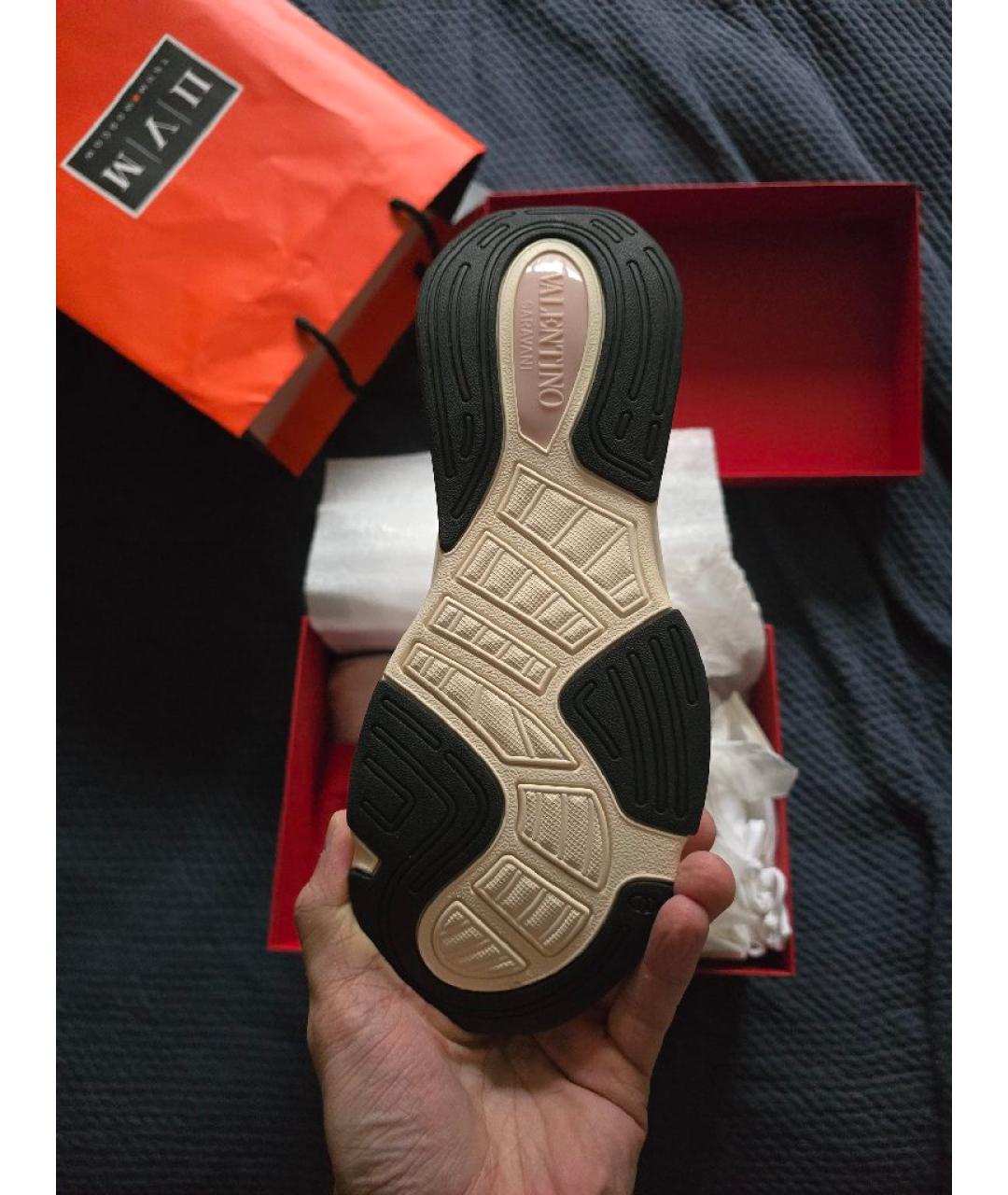 VALENTINO Бежевые текстильные кеды, фото 3