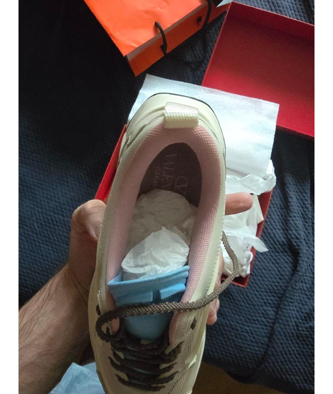 VALENTINO Бежевые текстильные кеды, фото 2