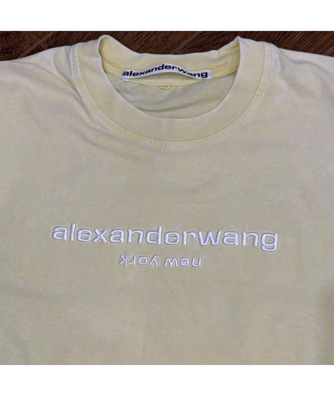 ALEXANDER WANG Желтая хлопковая футболка, фото 3
