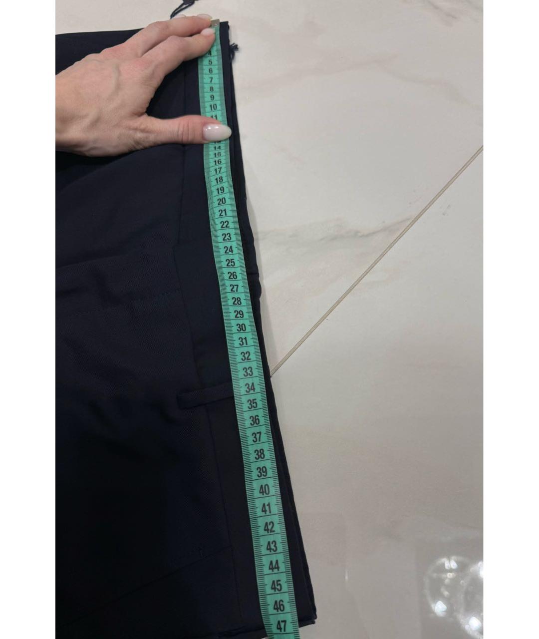 PRADA Темно-синие шерстяные классические брюки, фото 7