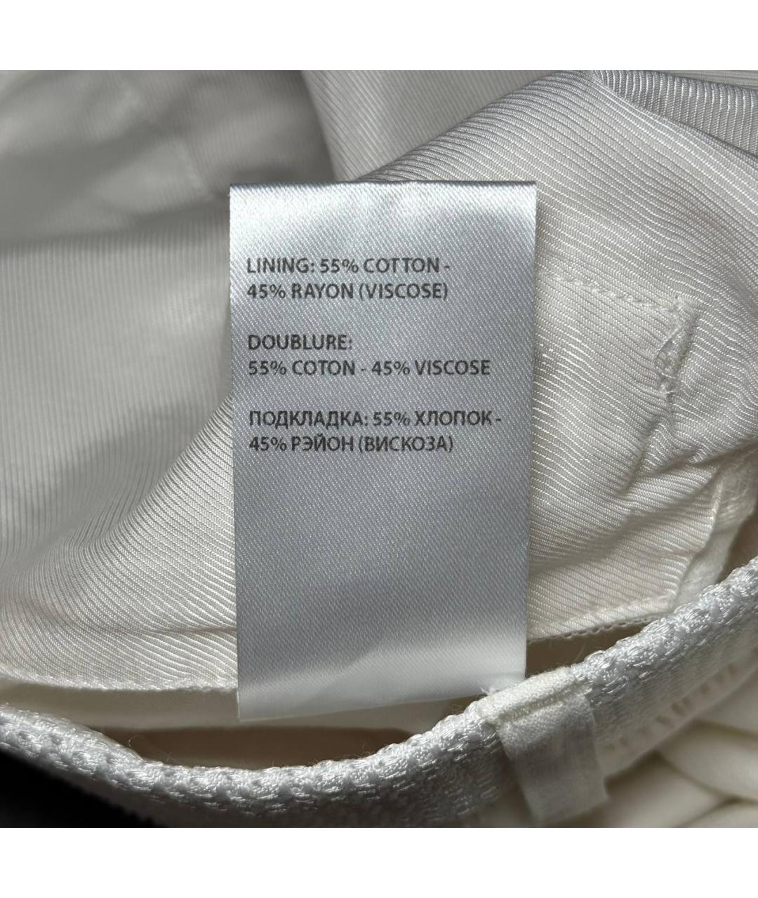 ANN DEMEULEMEESTER Белые хлопковые прямые брюки, фото 7