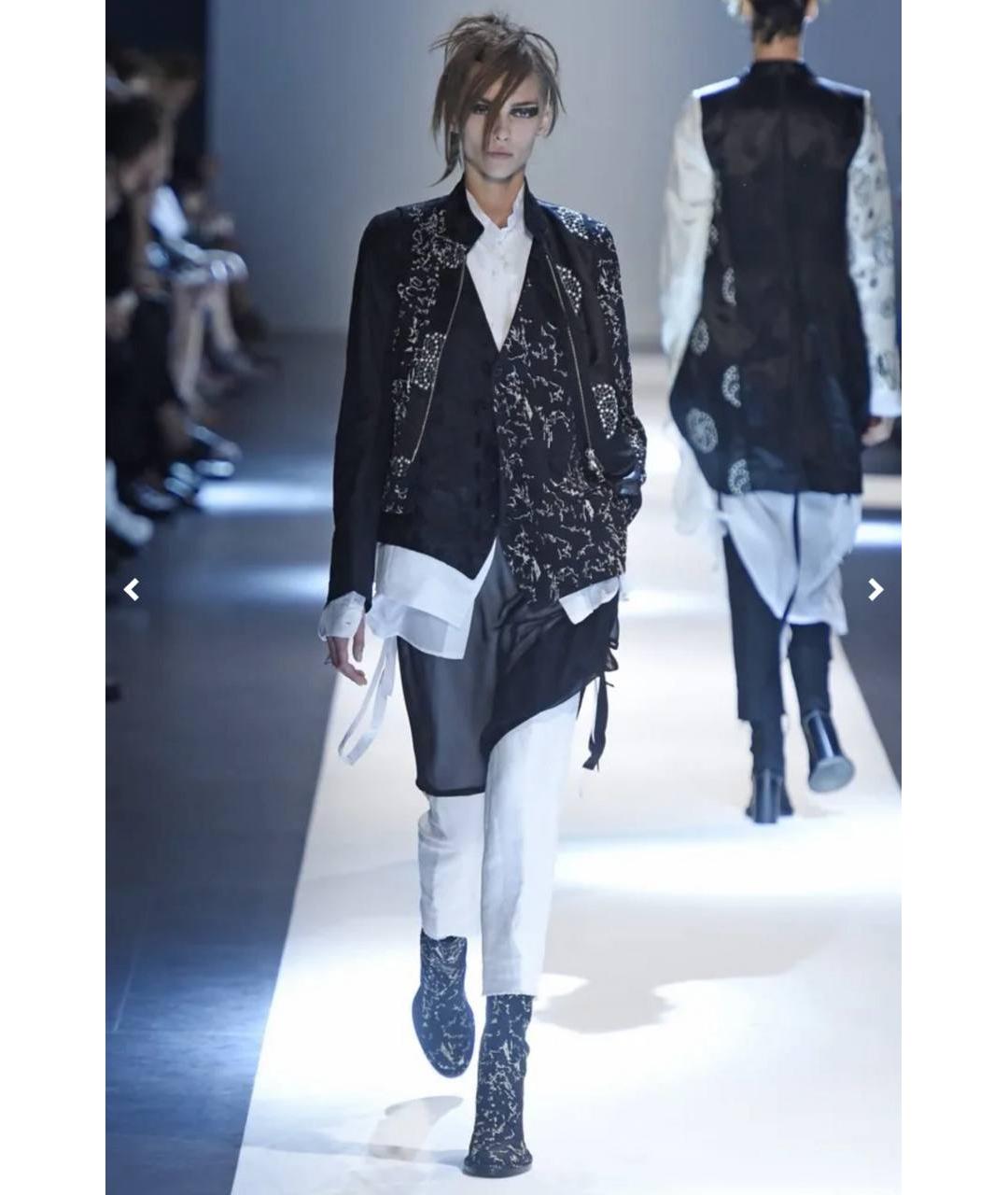 ANN DEMEULEMEESTER Белые хлопковые прямые брюки, фото 2