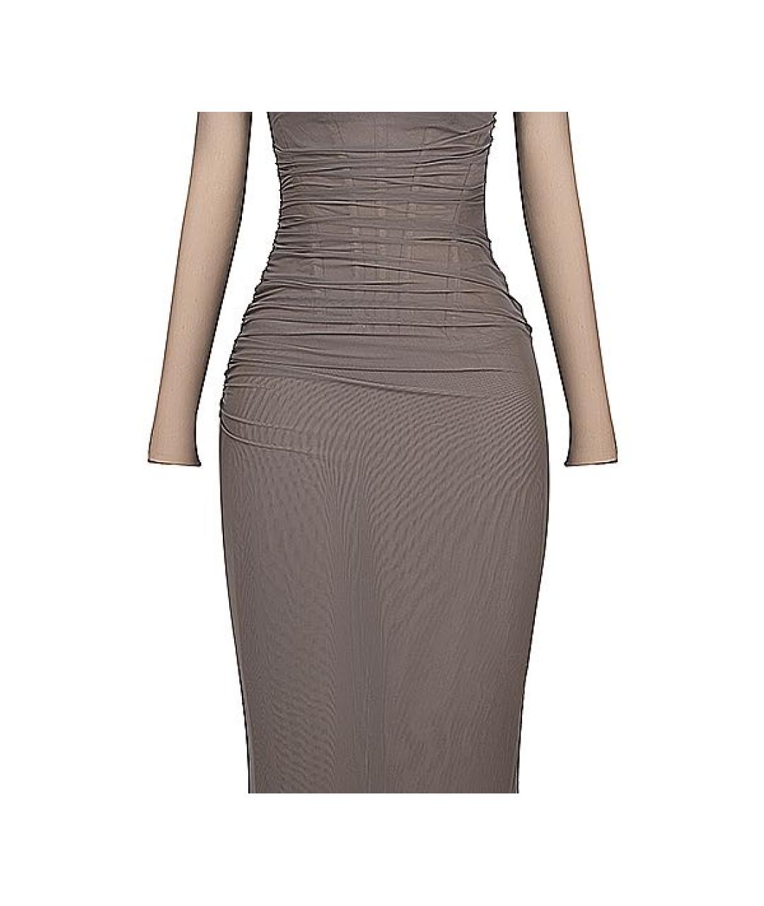 FOR LOVE AND LEMONS Антрацитовое сетчатое вечернее платье, фото 9