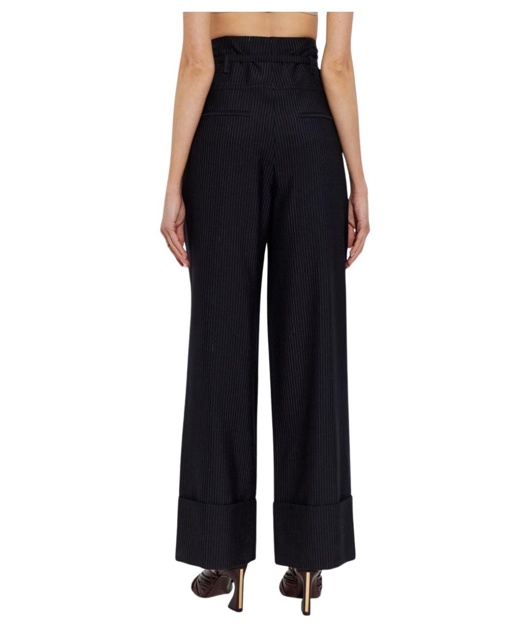 FENDI Черные шерстяные брюки широкие, фото 7