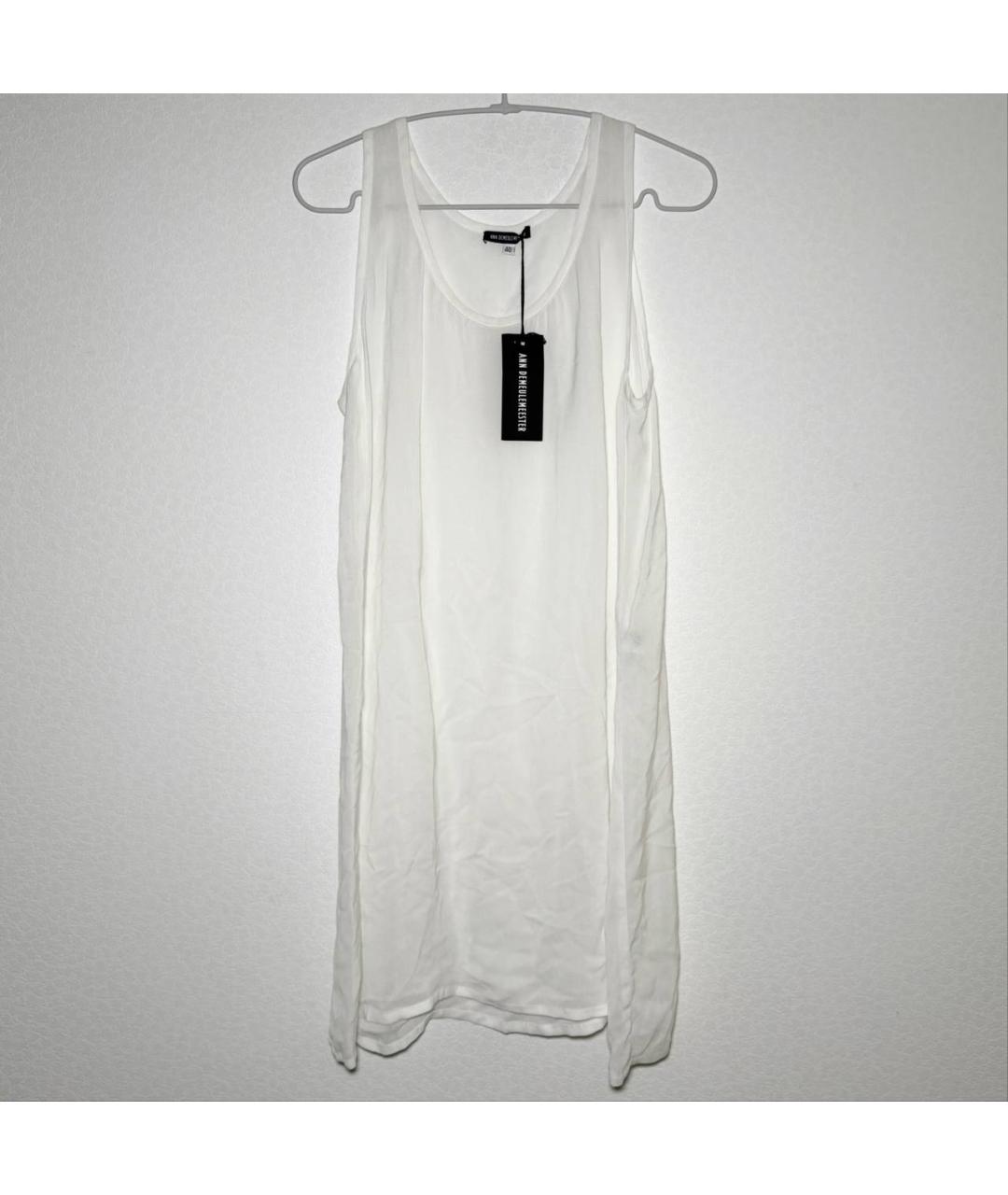 ANN DEMEULEMEESTER Белое вискозное повседневное платье, фото 6