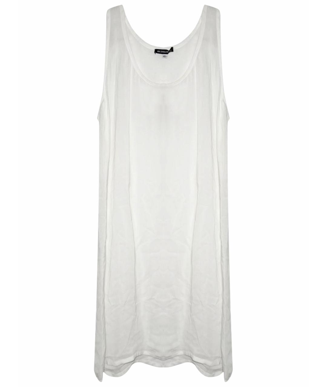 ANN DEMEULEMEESTER Белое вискозное повседневное платье, фото 1