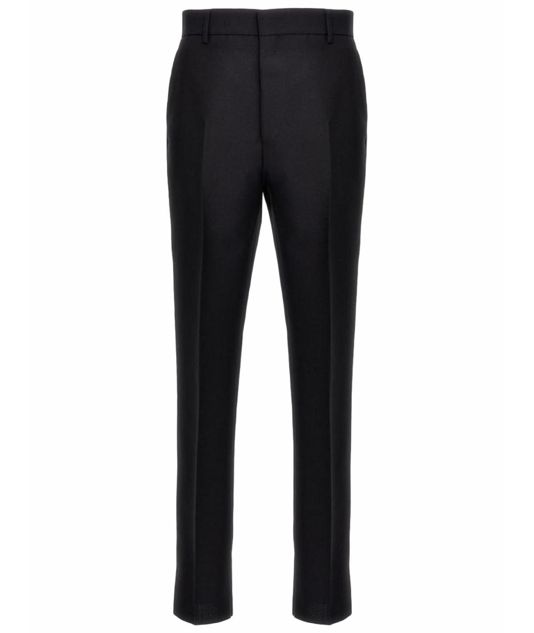 PRADA Темно-синие шерстяные классические брюки, фото 1