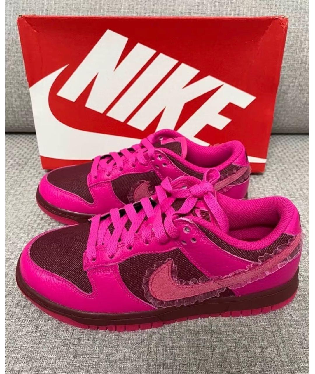 NIKE Фуксия кожаные кроссовки, фото 2