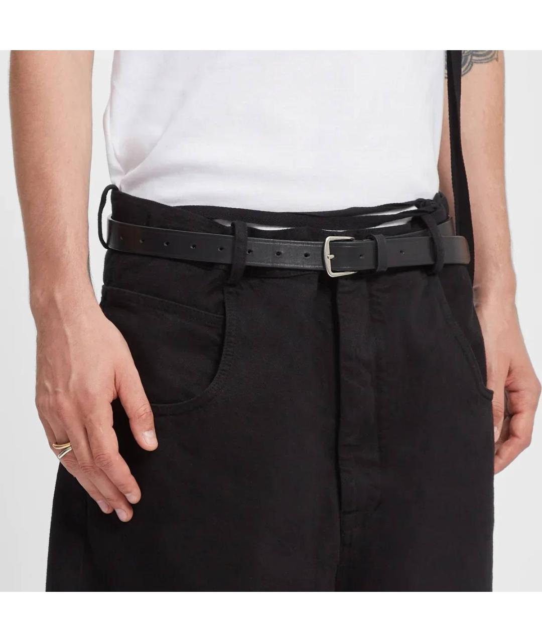 ANN DEMEULEMEESTER Черный кожаный ремень, фото 2