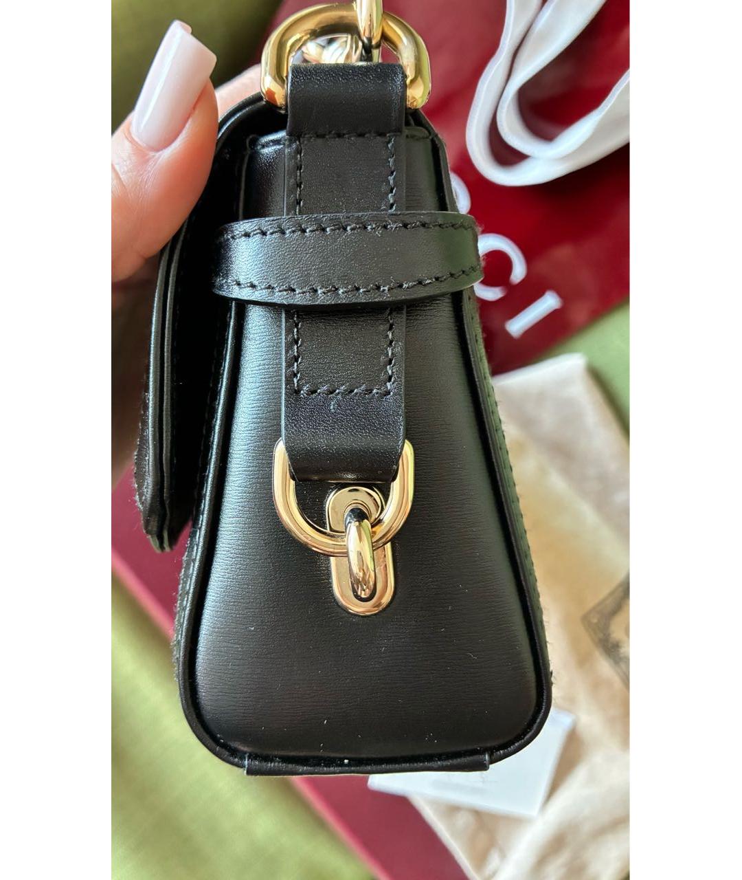 GUCCI Черная кожаная сумка через плечо, фото 3