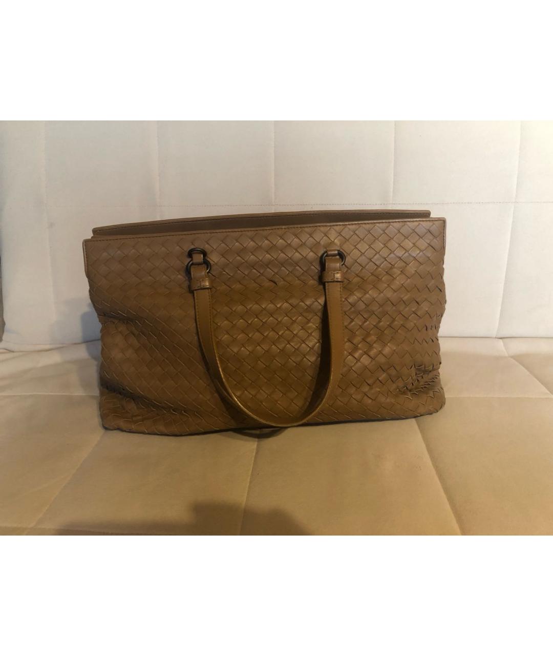 BOTTEGA VENETA Коричневая кожаная сумка тоут, фото 8