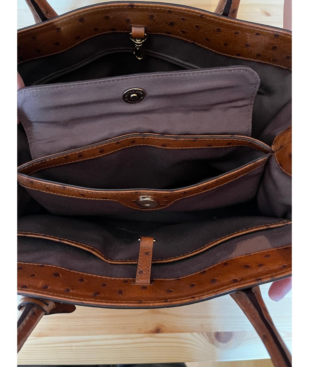 RALPH LAUREN Коричневая сумка тоут из экзотической кожи, фото 4