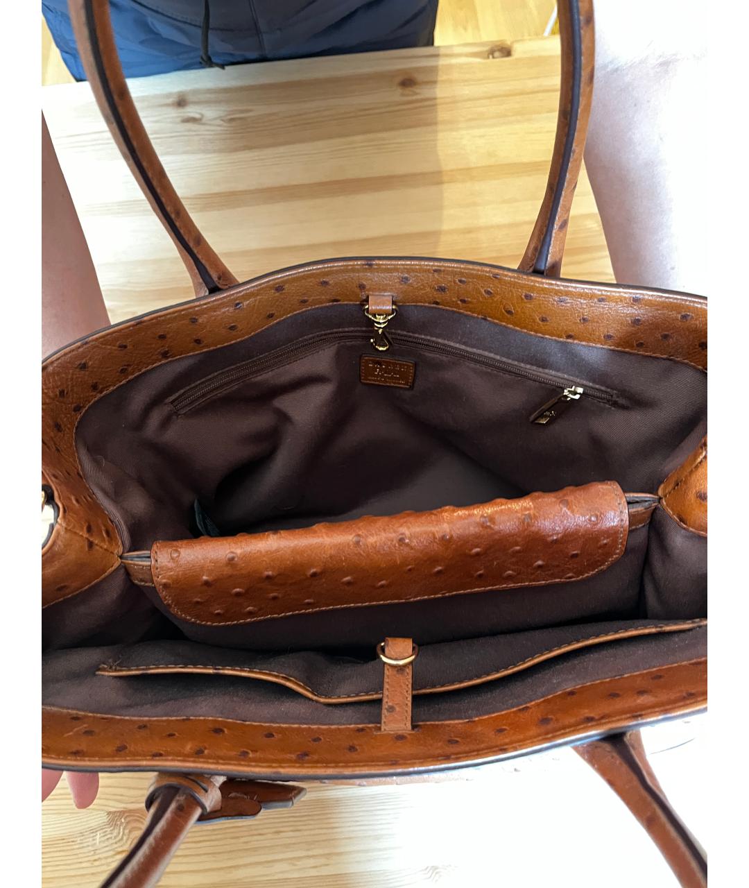 RALPH LAUREN Коричневая сумка тоут из экзотической кожи, фото 5