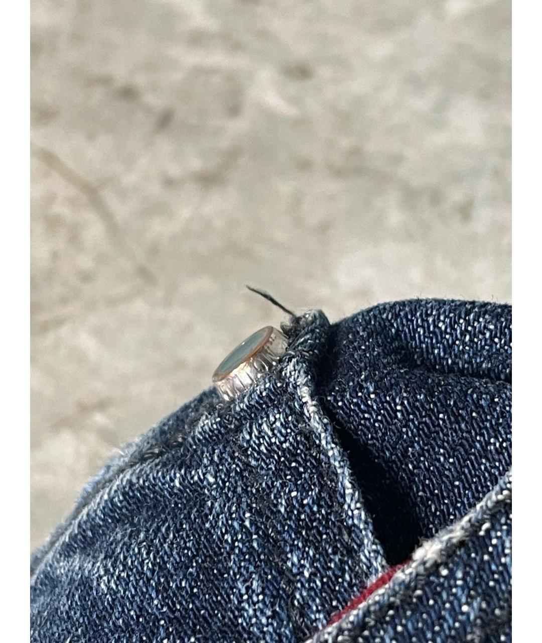 KITON Темно-синие хлопковые прямые джинсы, фото 6