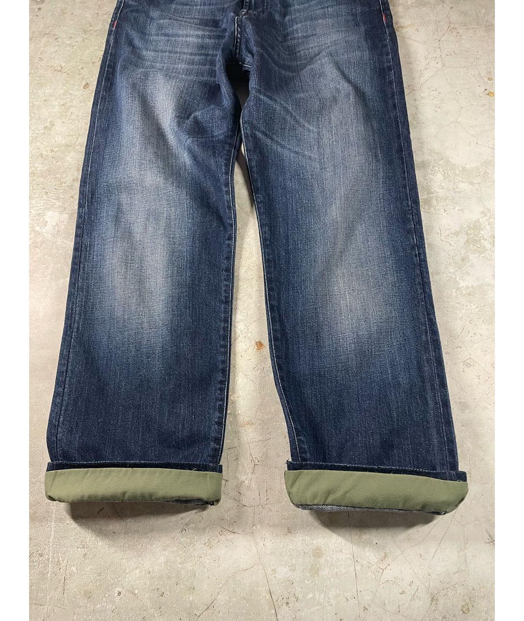 KITON Темно-синие хлопковые прямые джинсы, фото 4