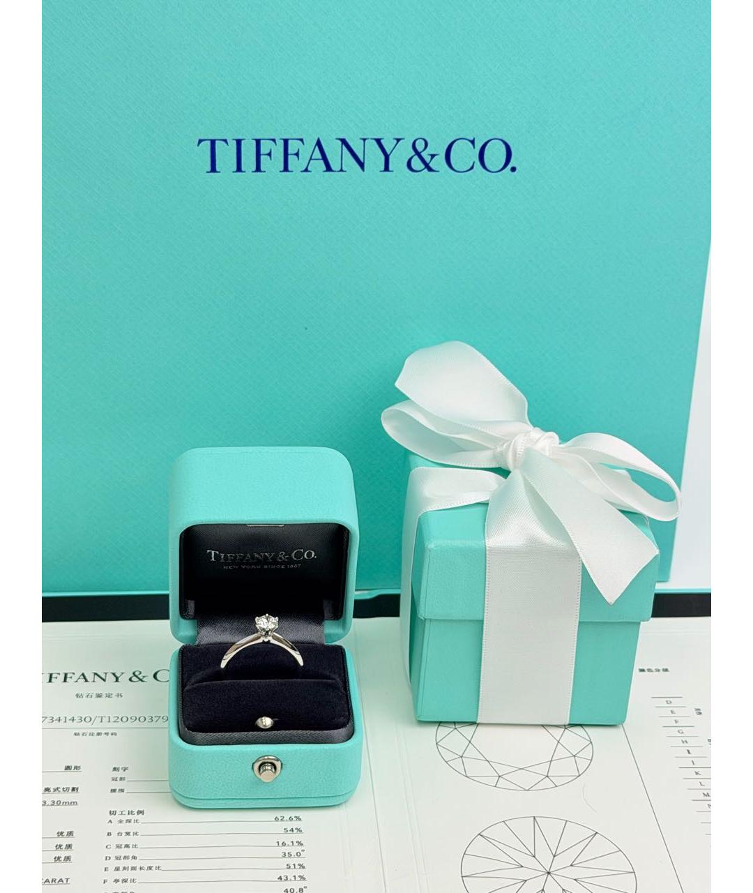 TIFFANY&CO Белое платиновое кольцо, фото 3