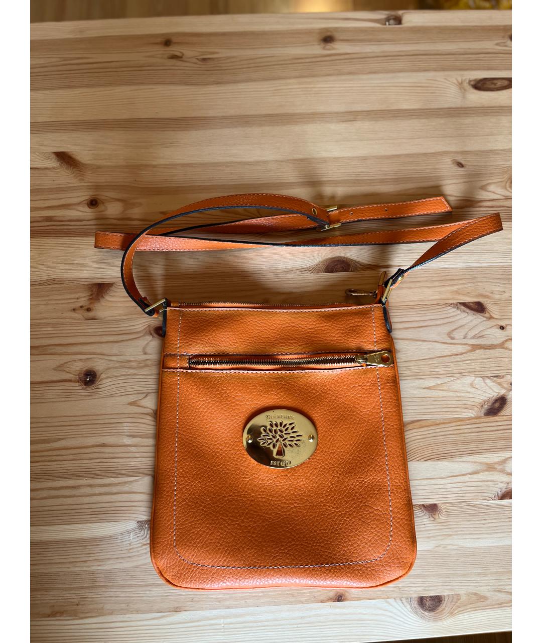 MULBERRY Оранжевая кожаная сумка через плечо, фото 5