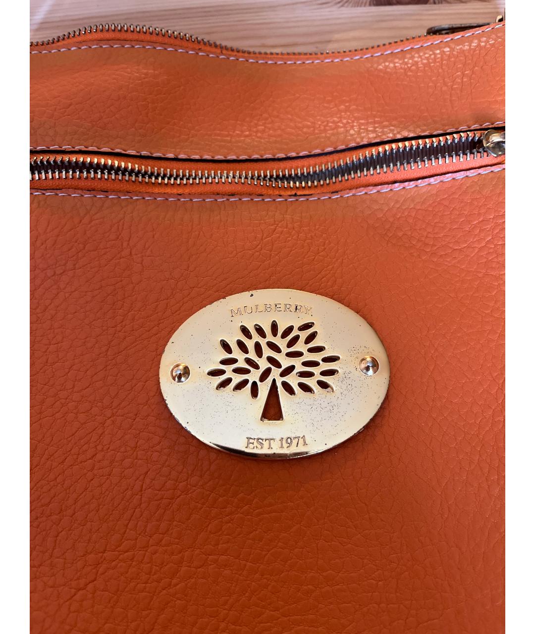 MULBERRY Оранжевая кожаная сумка через плечо, фото 2