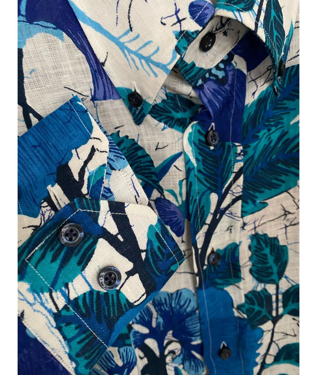 ETRO Синяя льняная кэжуал рубашка, фото 7