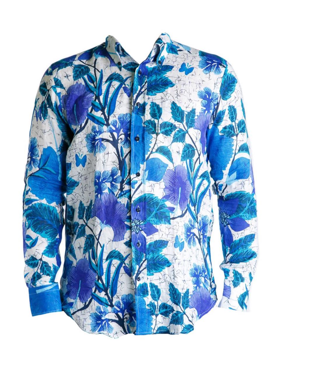 ETRO Синяя льняная кэжуал рубашка, фото 9