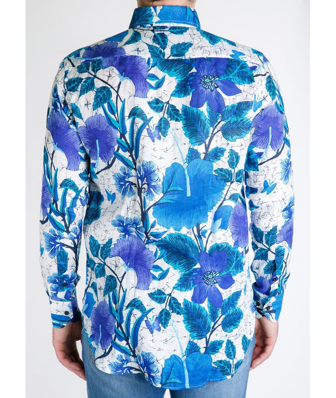 ETRO Синяя льняная кэжуал рубашка, фото 4