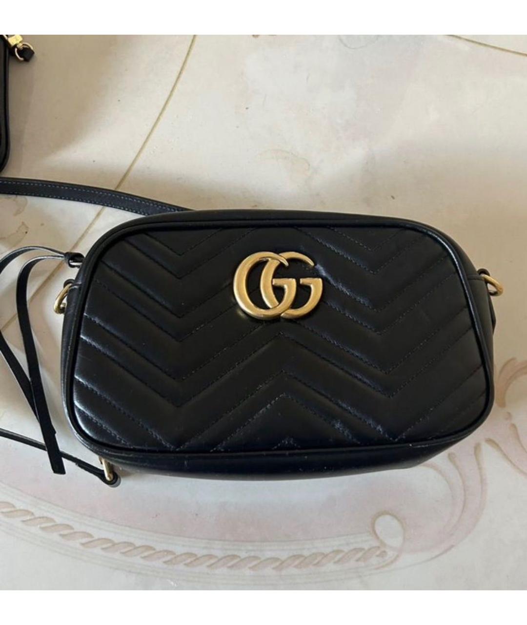 GUCCI Черная кожаная сумка через плечо, фото 5