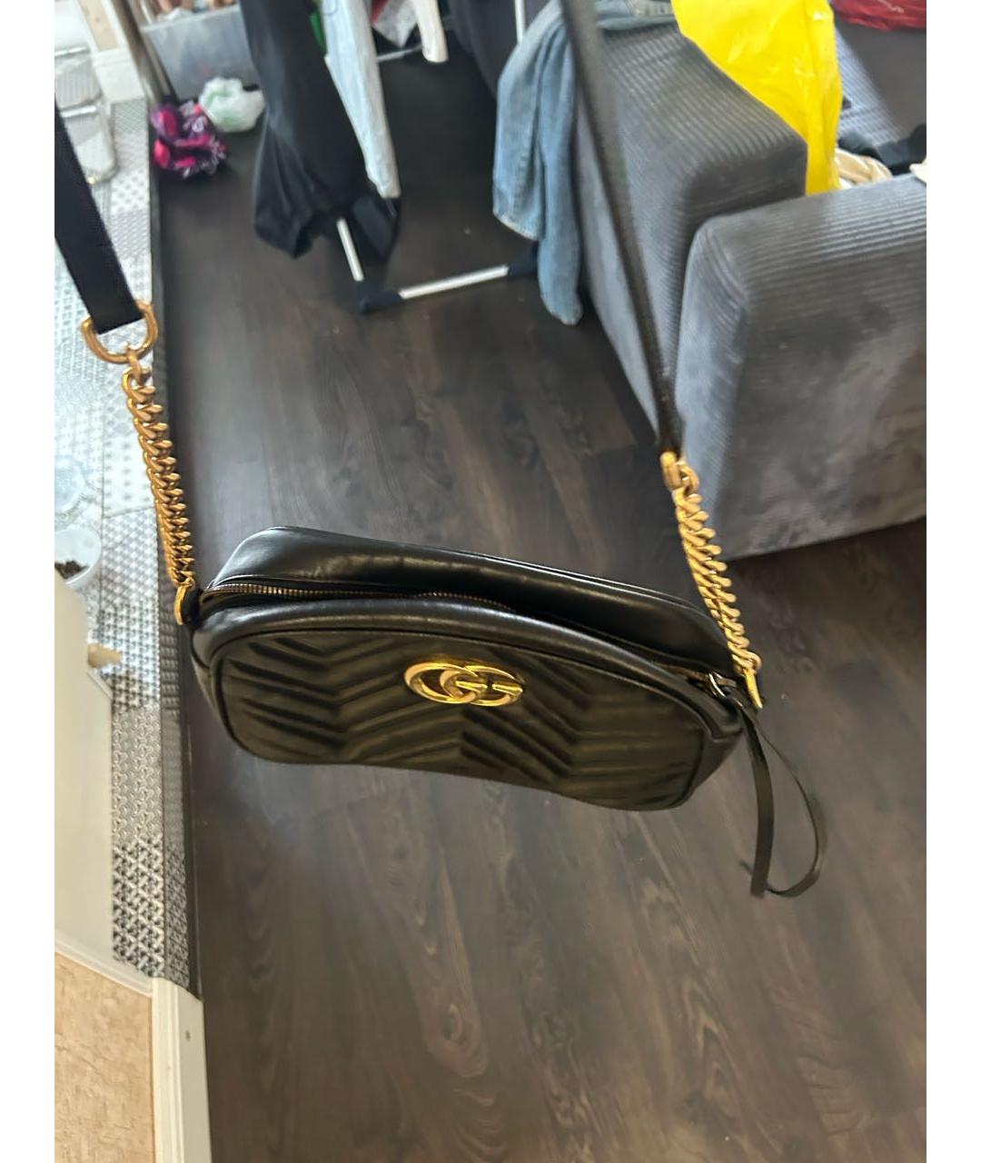GUCCI Черная кожаная сумка через плечо, фото 3