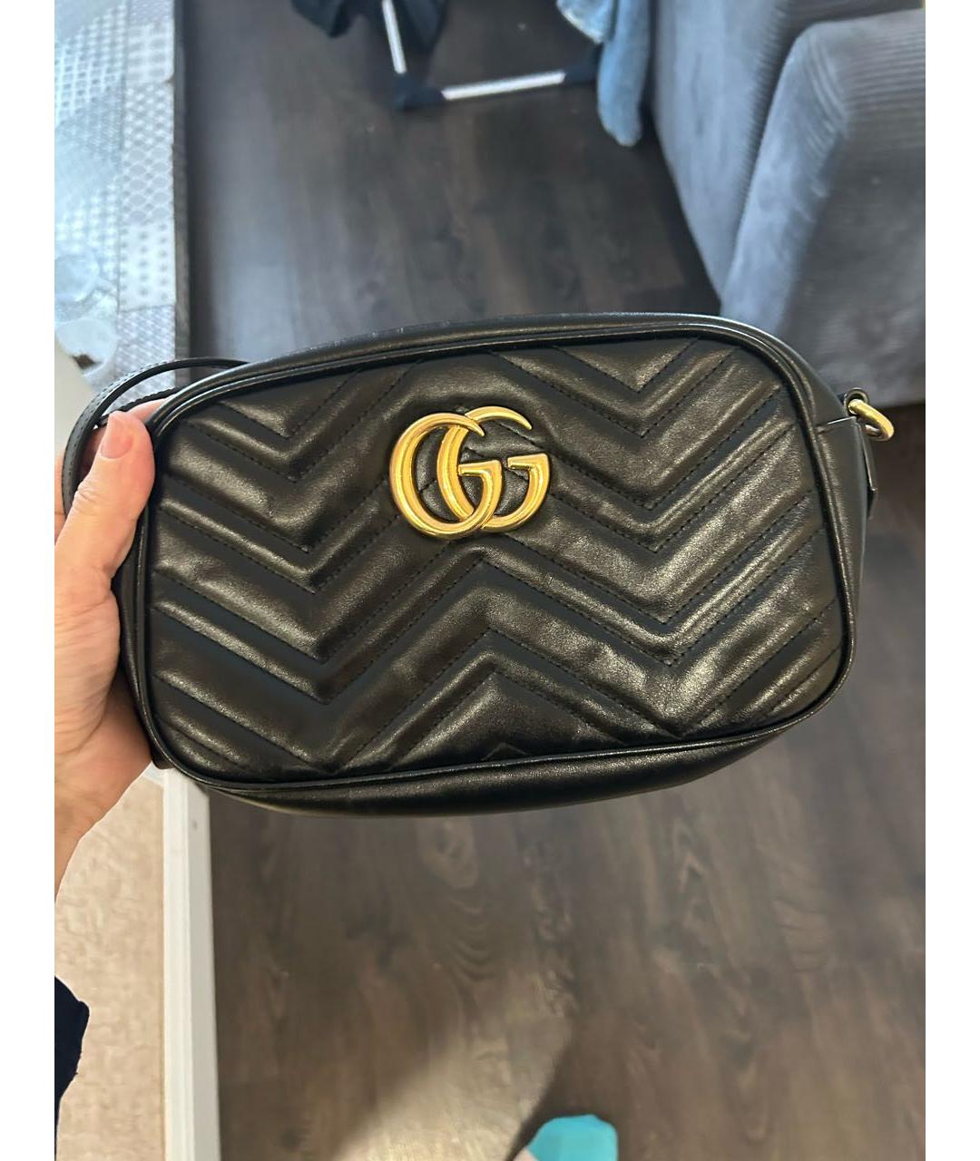 GUCCI Черная кожаная сумка через плечо, фото 2