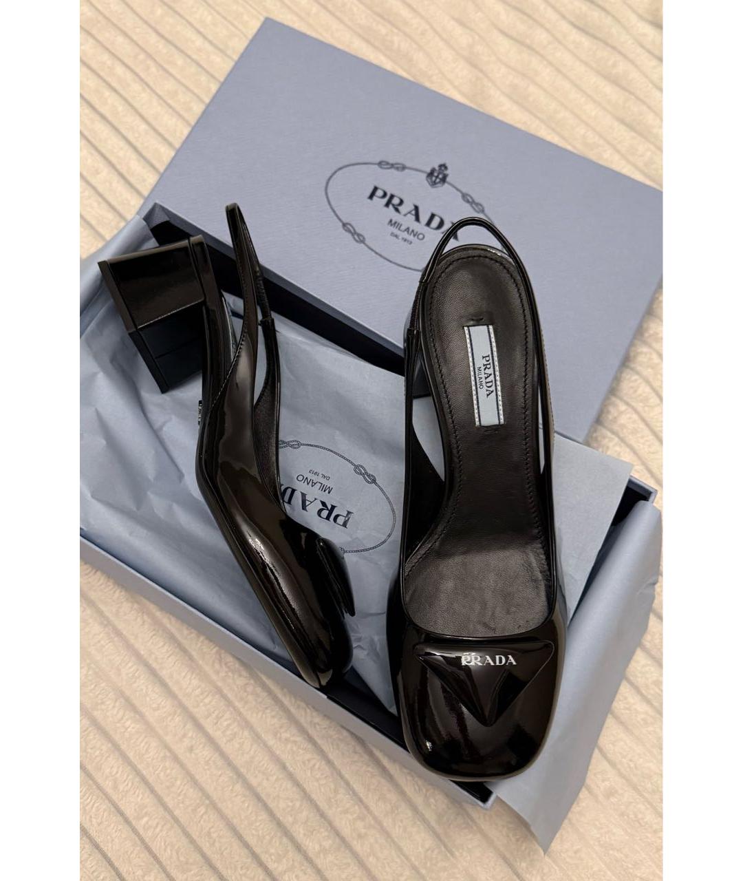 PRADA Черные туфли из лакированной кожи, фото 3