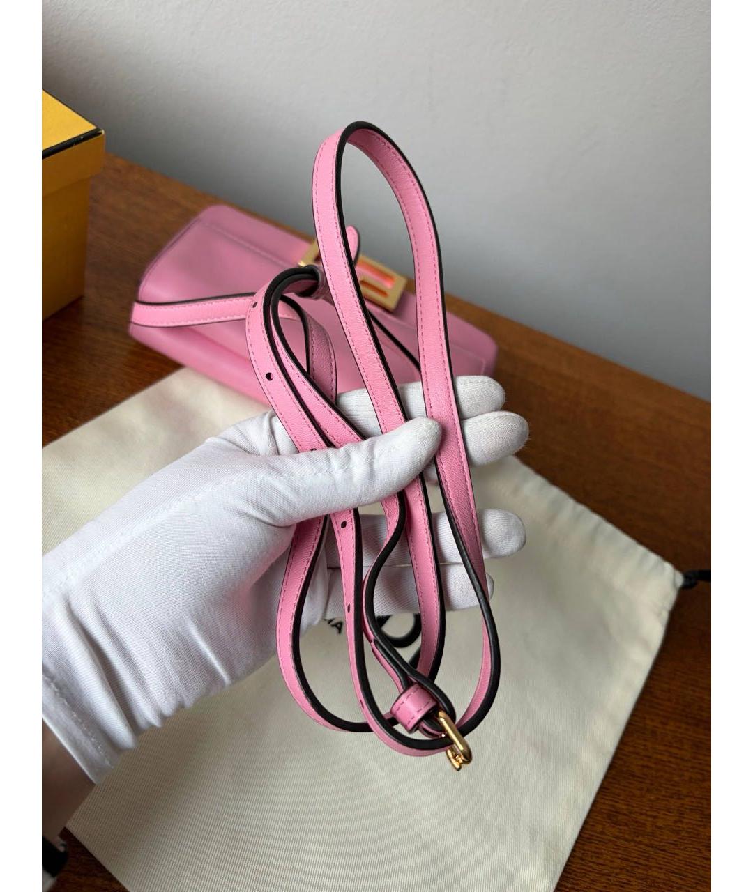 FENDI Розовая кожаная сумка через плечо, фото 7