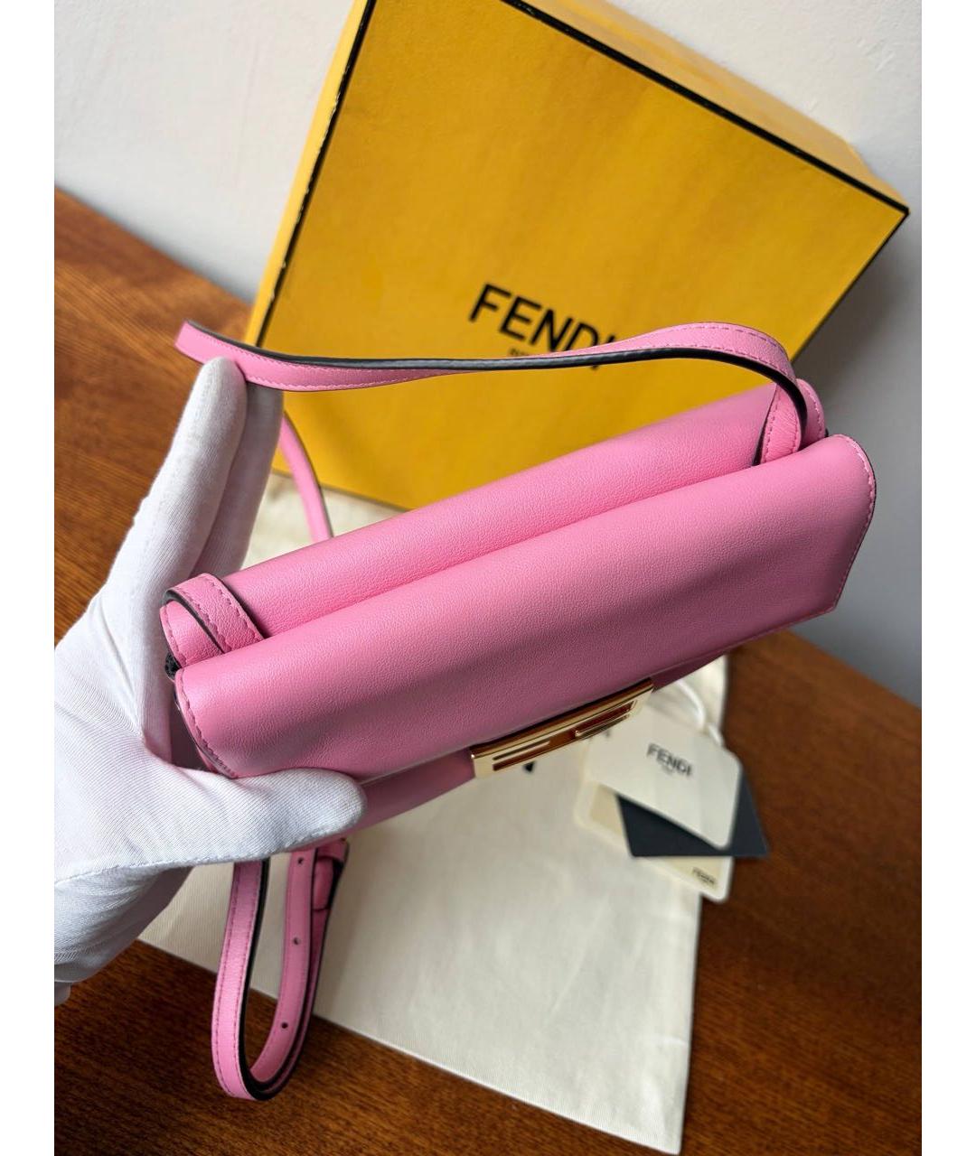 FENDI Розовая кожаная сумка через плечо, фото 5