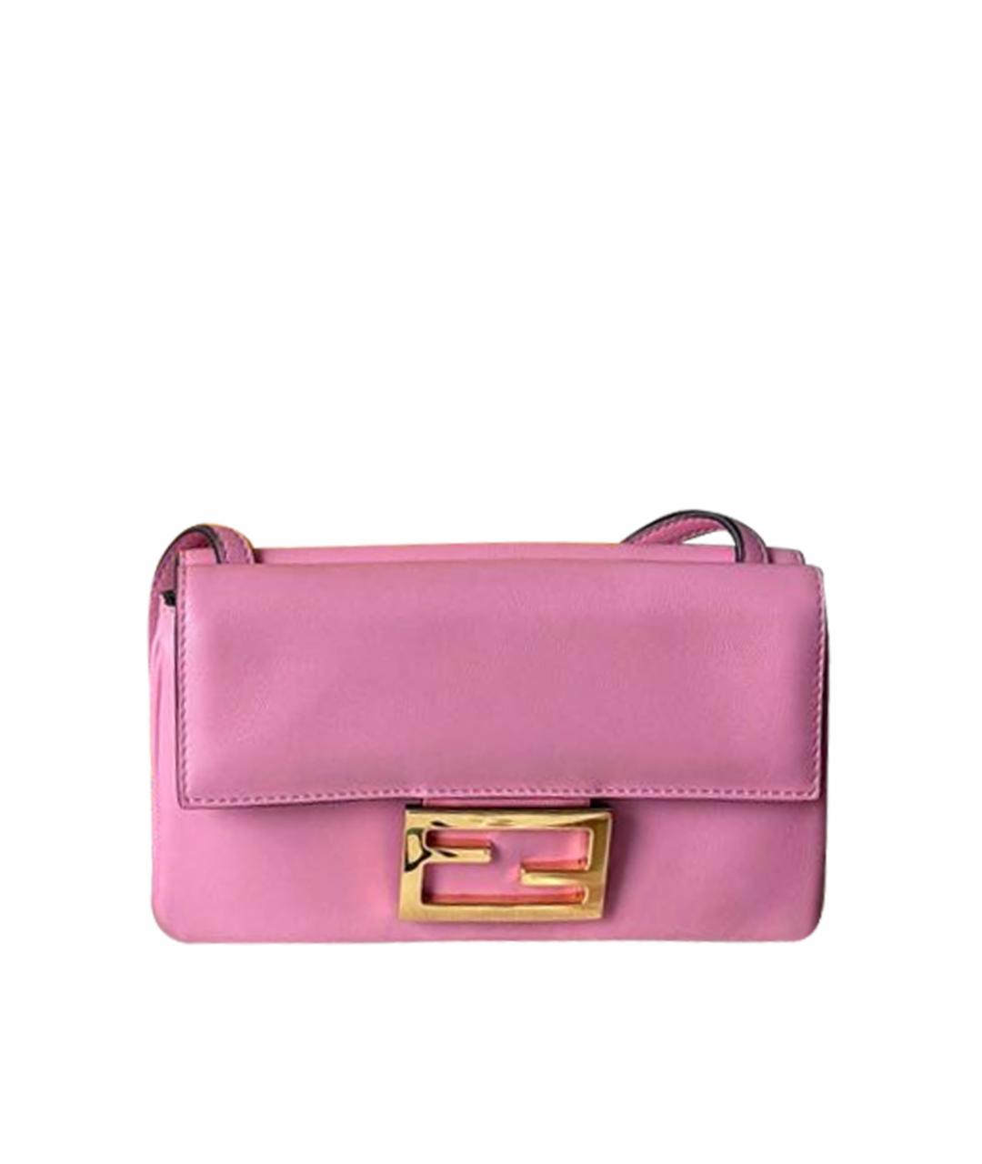 FENDI Розовая кожаная сумка через плечо, фото 1