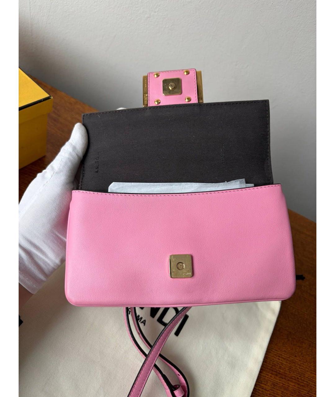 FENDI Розовая кожаная сумка через плечо, фото 8