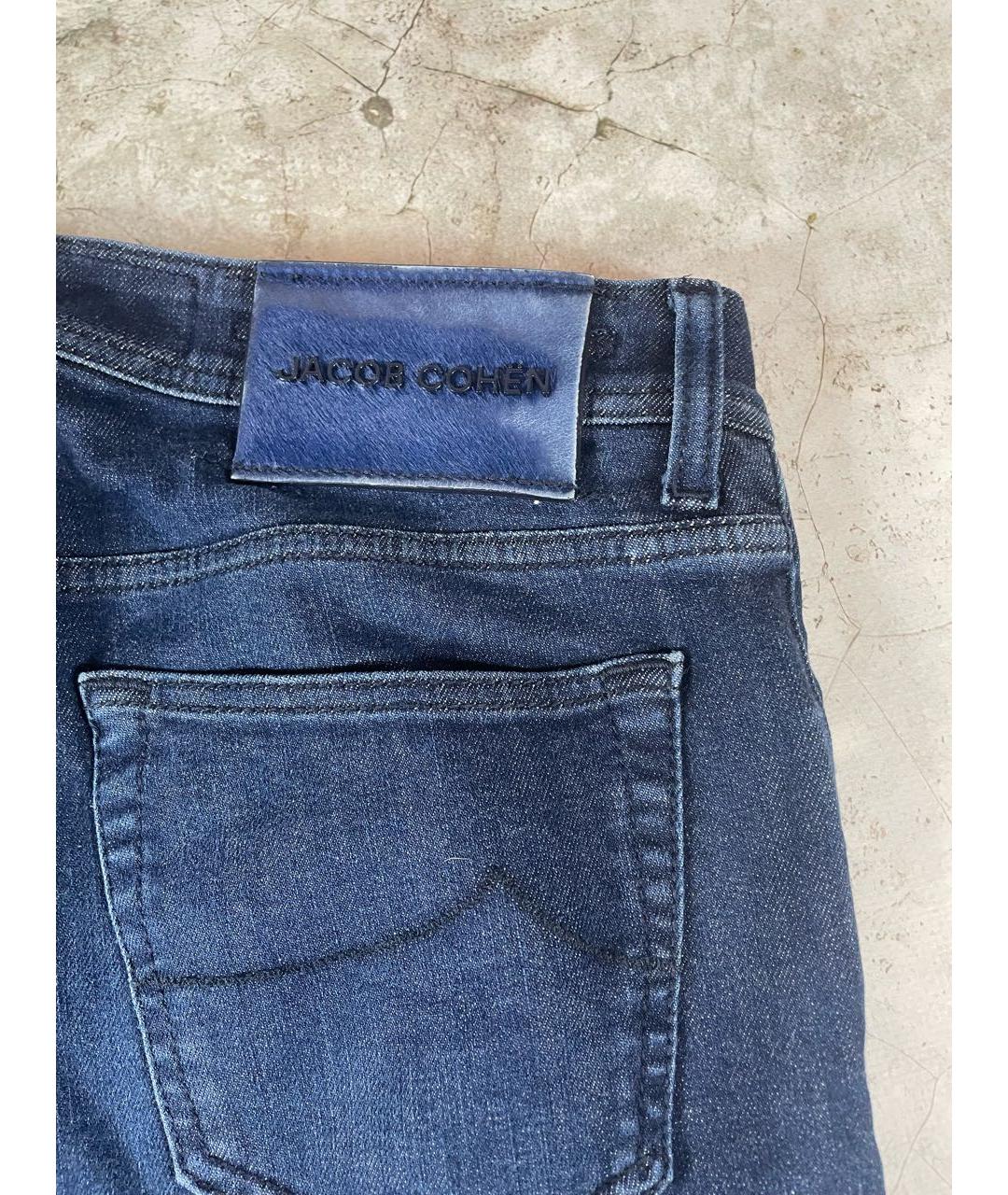 JACOB COHEN Темно-синие хлопковые прямые джинсы, фото 7