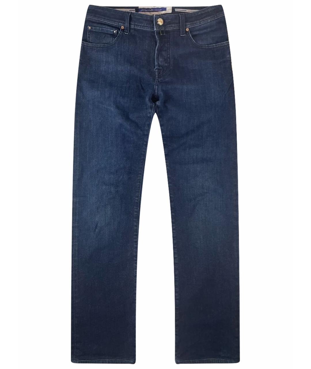 JACOB COHEN Темно-синие хлопковые прямые джинсы, фото 1