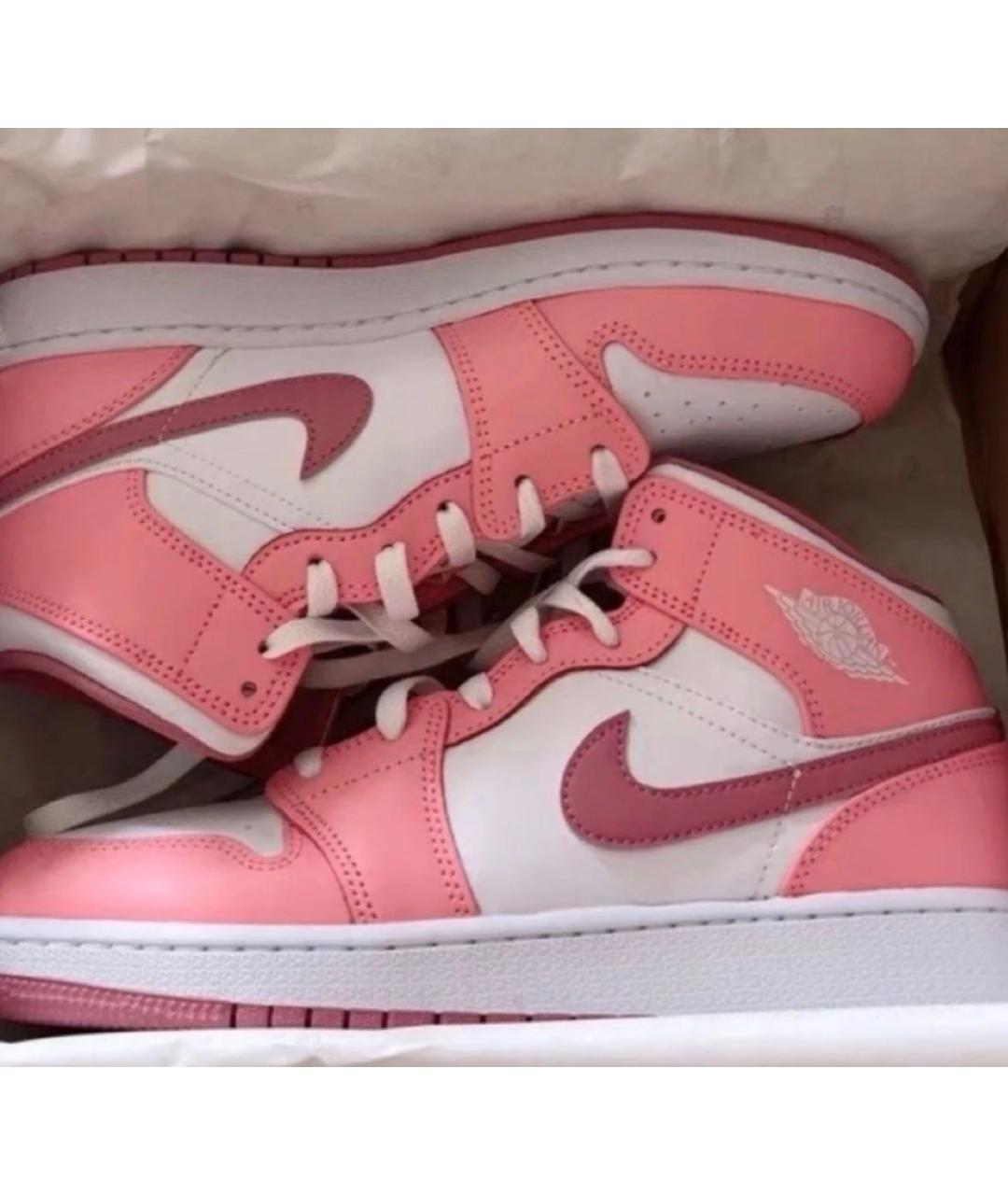 JORDAN Розовые кожаные кеды, фото 2