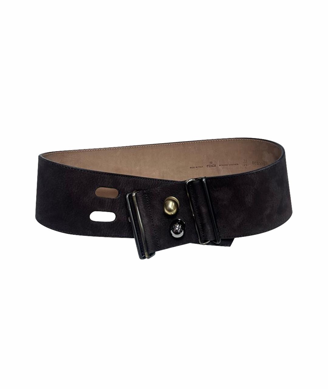 FENDI Коричневый замшевый ремень, фото 1