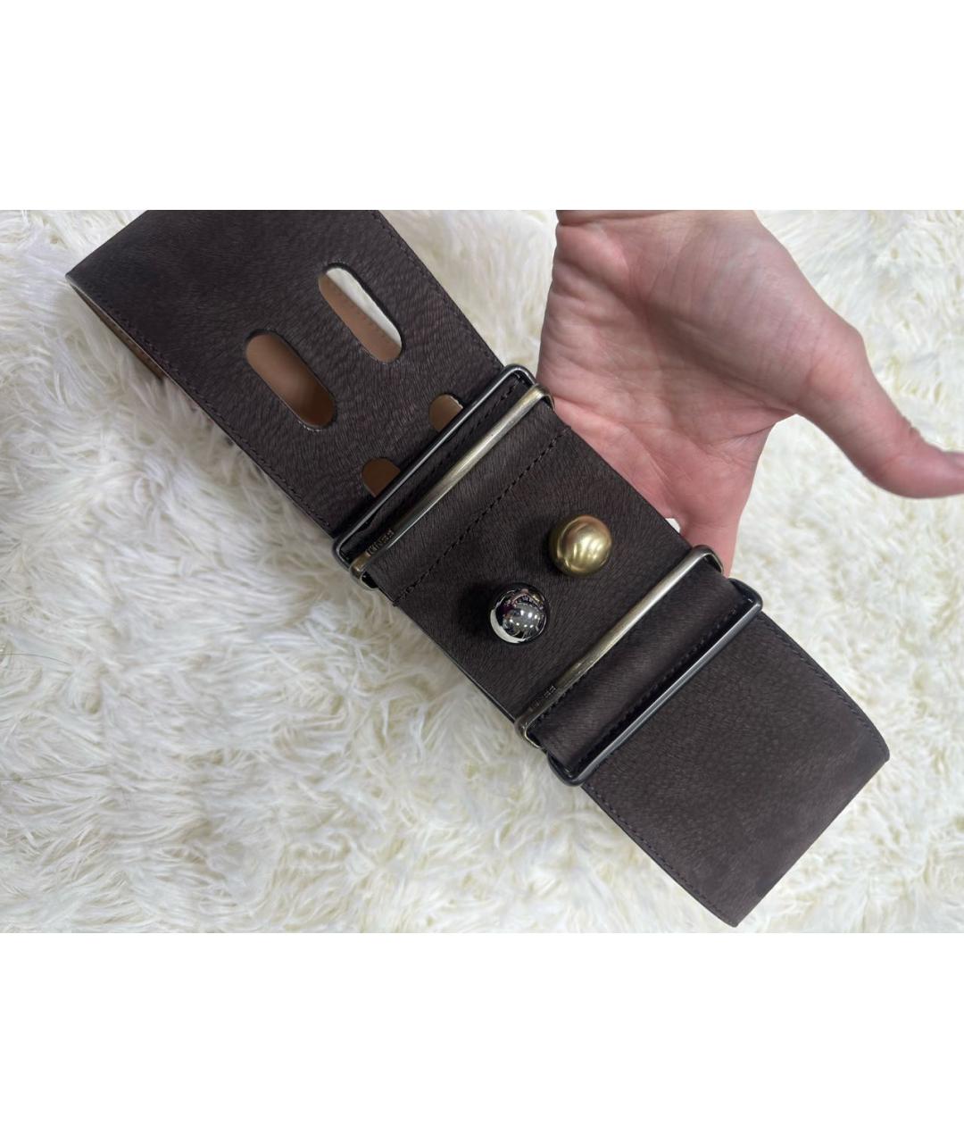 FENDI Коричневый замшевый ремень, фото 5