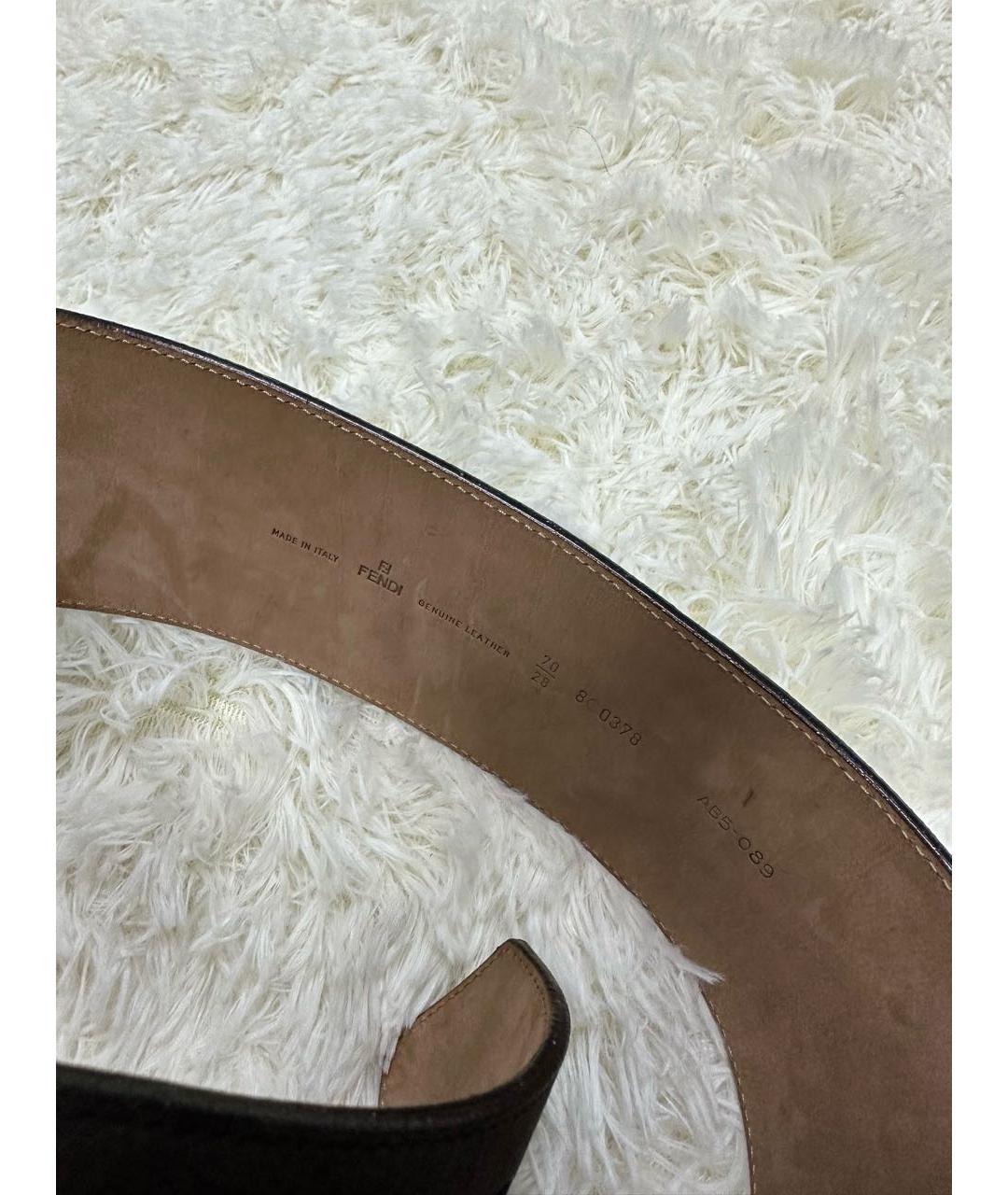 FENDI Коричневый замшевый ремень, фото 4