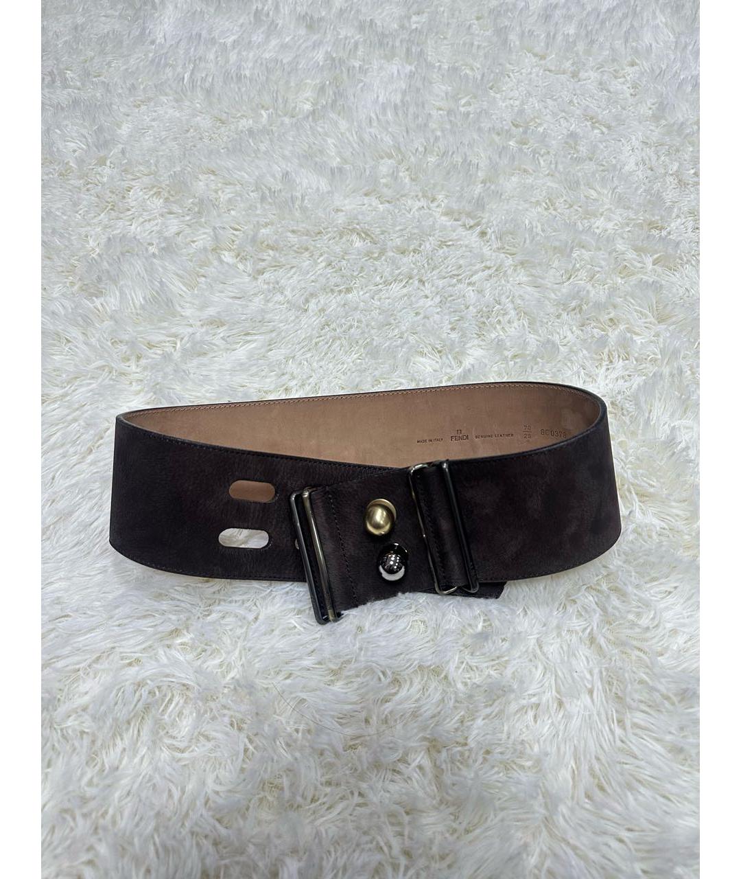 FENDI Коричневый замшевый ремень, фото 7