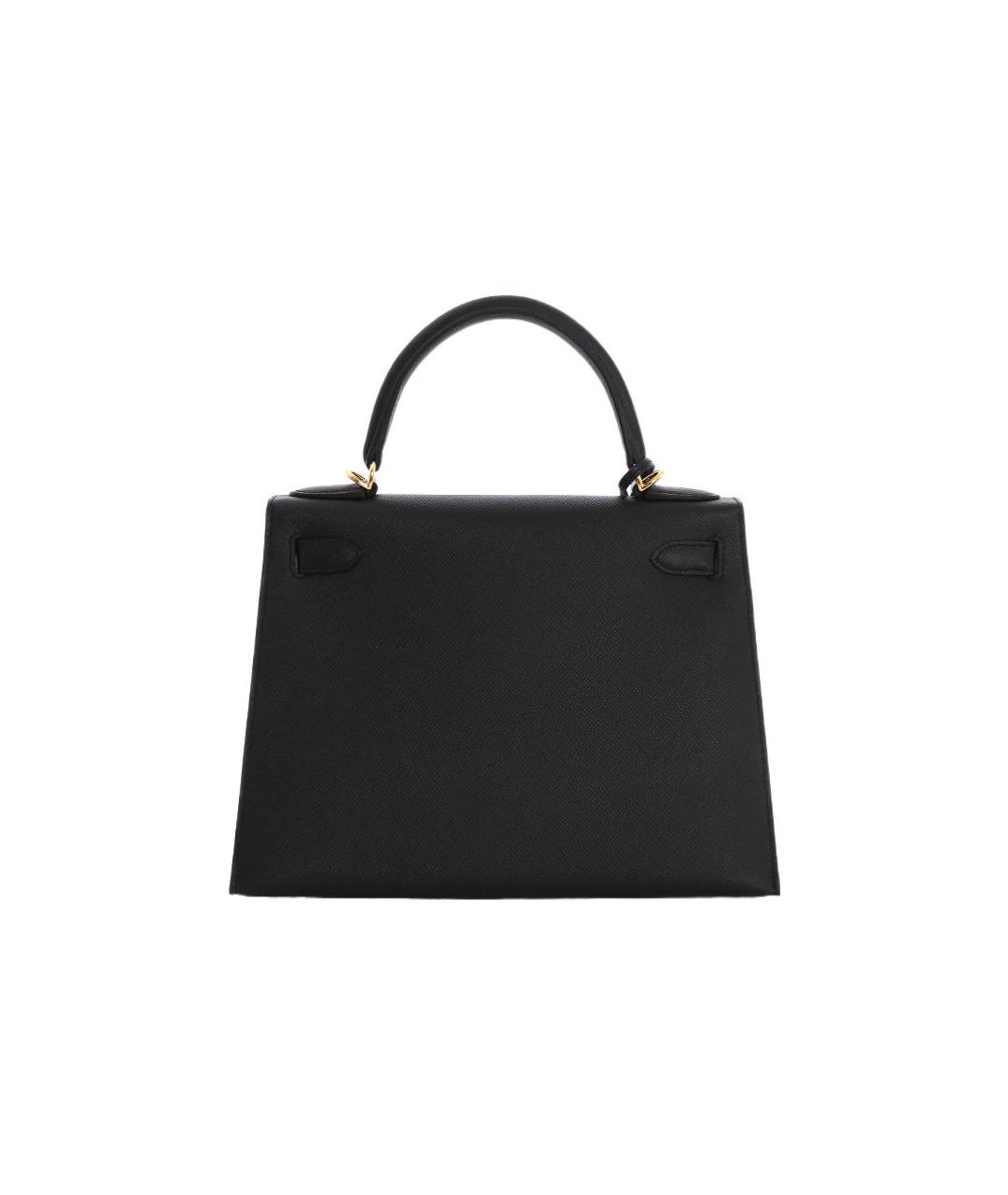 HERMES Черная кожаная сумка с короткими ручками, фото 2