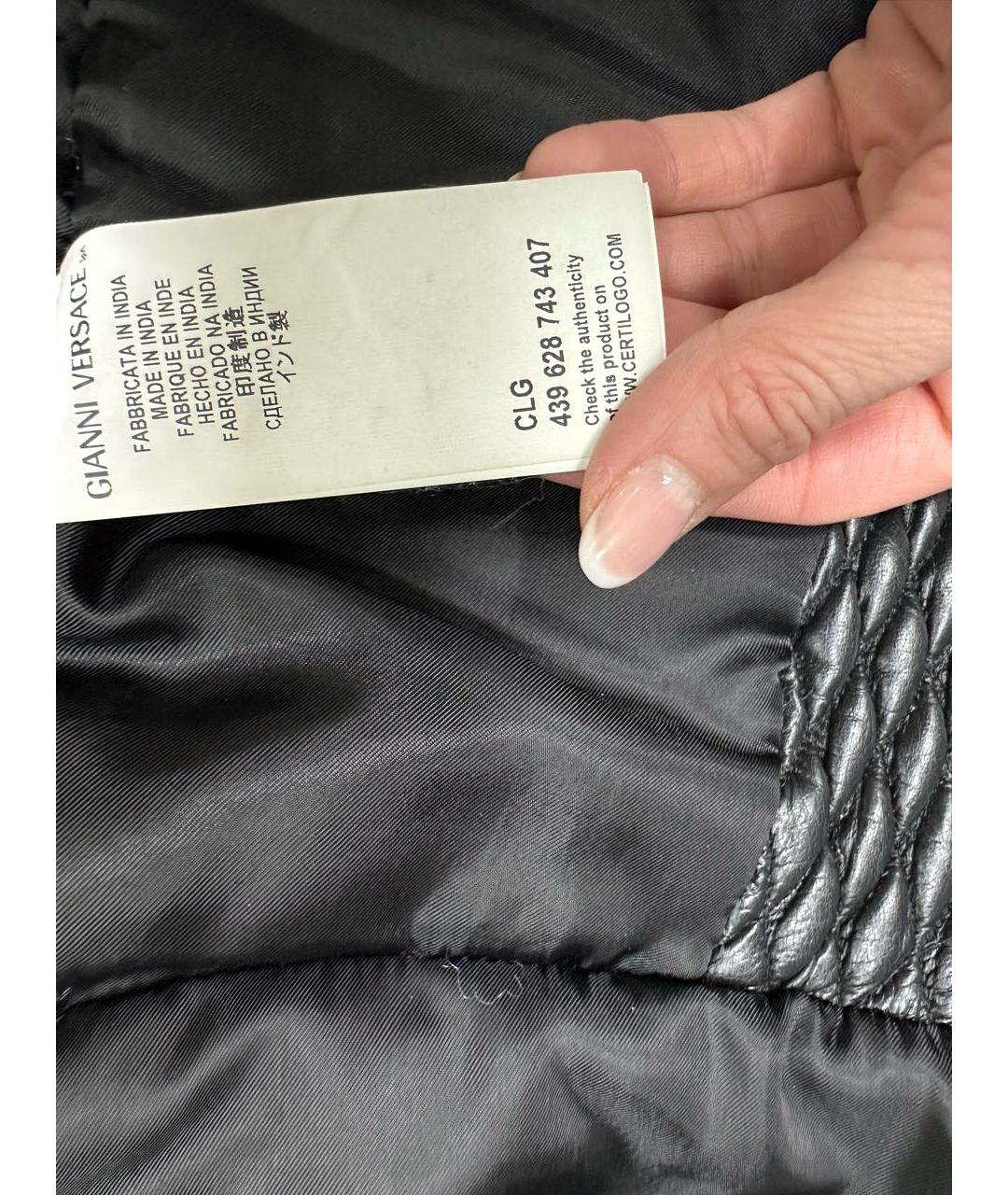 VERSACE COLLECTION Черная кожаная куртка, фото 5