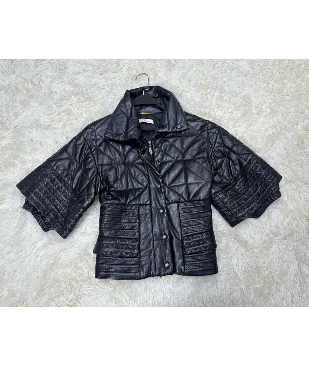 VERSACE COLLECTION Черная кожаная куртка, фото 7