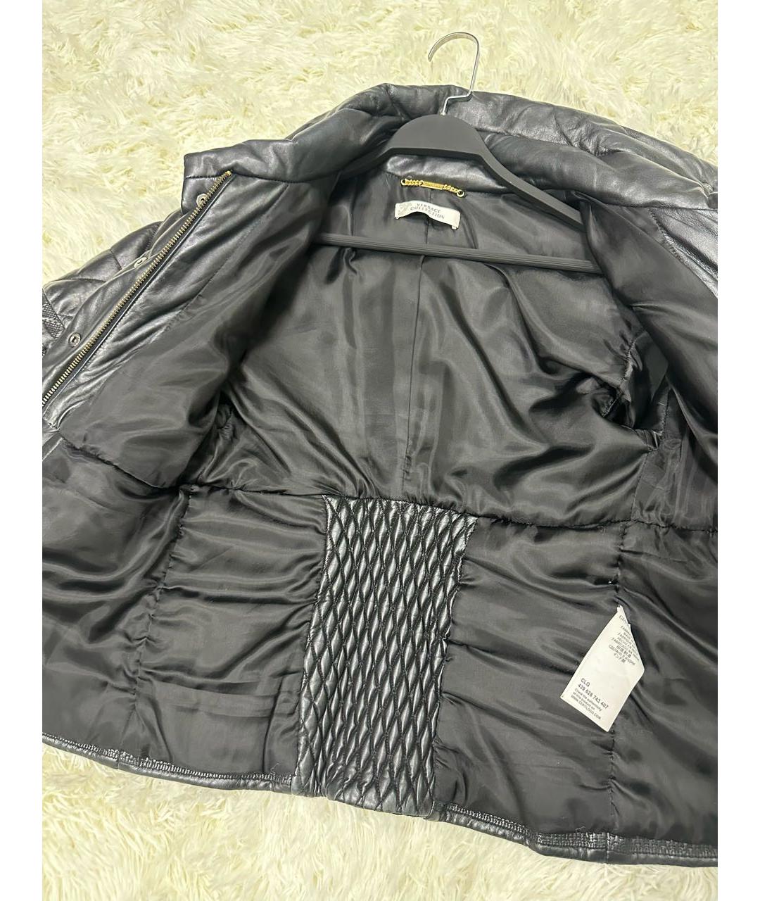 VERSACE COLLECTION Черная кожаная куртка, фото 3