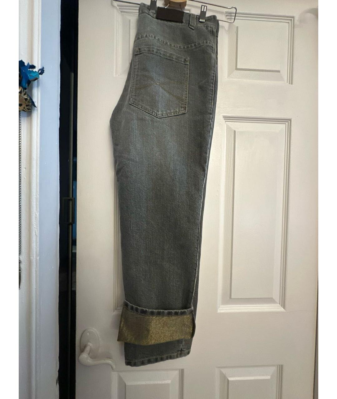 BRUNELLO CUCINELLI Серые хлопковые прямые джинсы, фото 6