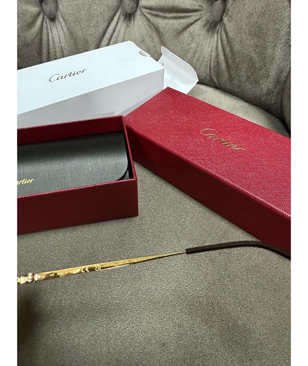 CARTIER Коричневые солнцезащитные очки, фото 6