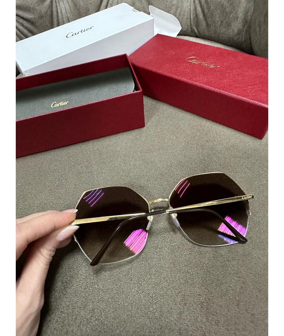 CARTIER Коричневые солнцезащитные очки, фото 3