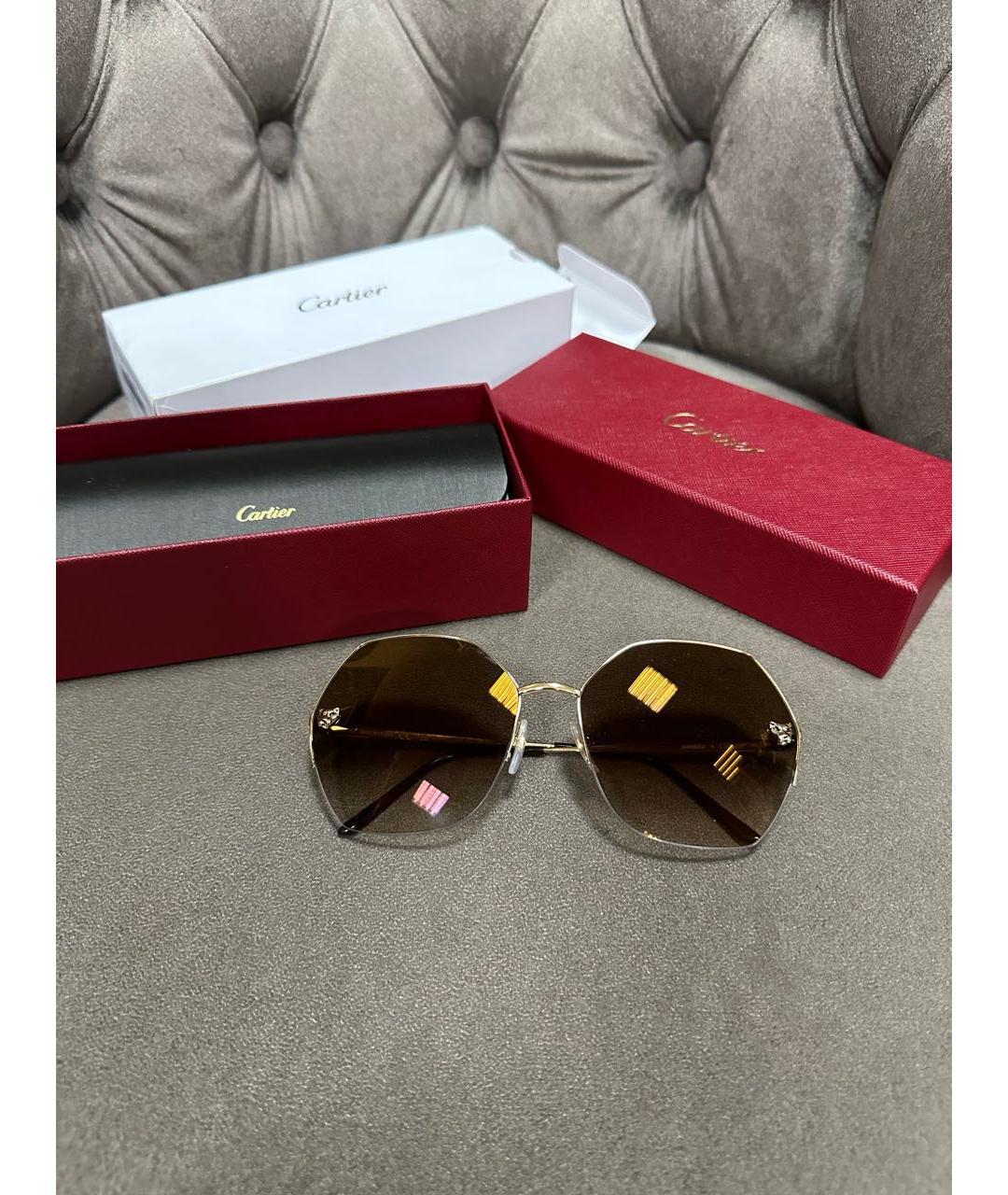 CARTIER Коричневые солнцезащитные очки, фото 7