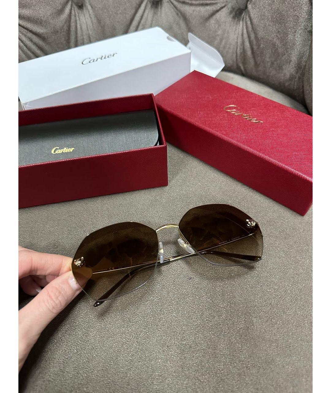 CARTIER Коричневые солнцезащитные очки, фото 2